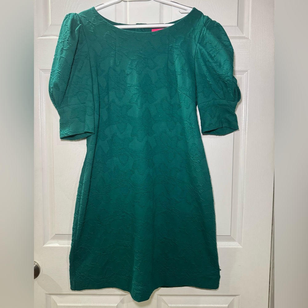 Lilly Pulitzer Teal Elbow Length Sleeve Dress